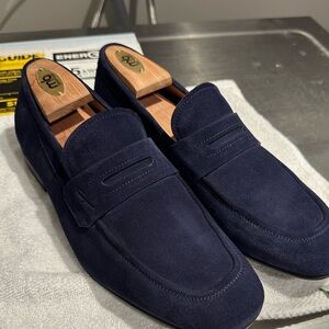 Salvatore Ferragamo Blue Suede Loafer 9 2E